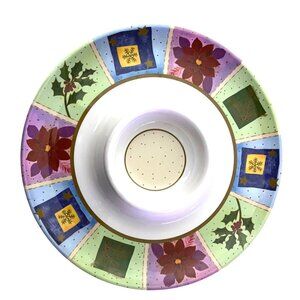 Sango Sweet Shoppe Christmas Holiday-Themed Chip & Dip Tray With Festive Design
